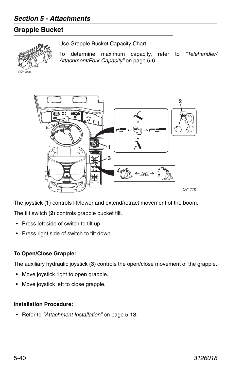 Grapple bucket, Grapple bucket -40 | JLG G12-55A Operator Manual User Manual | Page 114 / 164