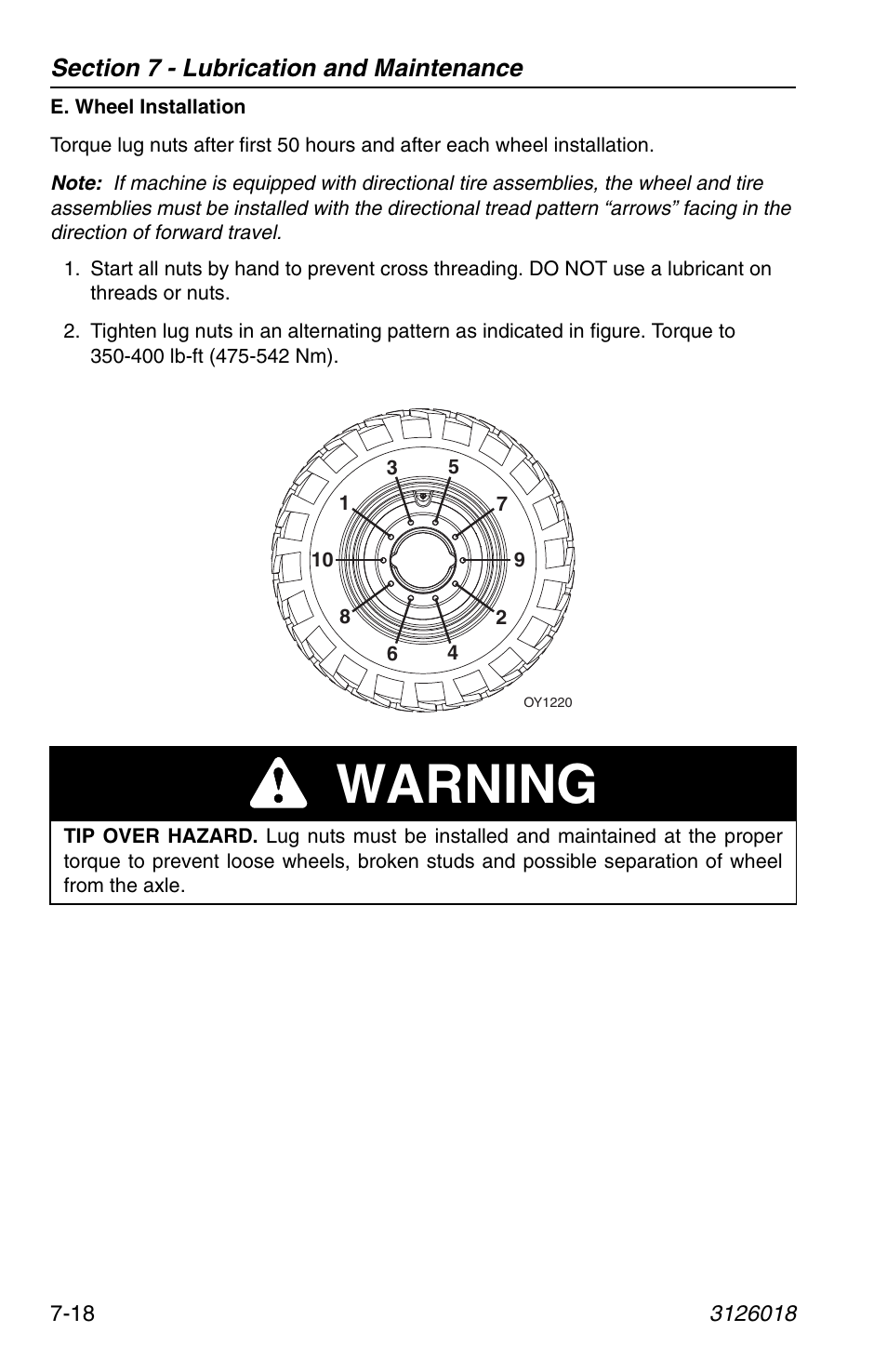 Warning | JLG G12-55A Operator Manual User Manual | Page 140 / 164