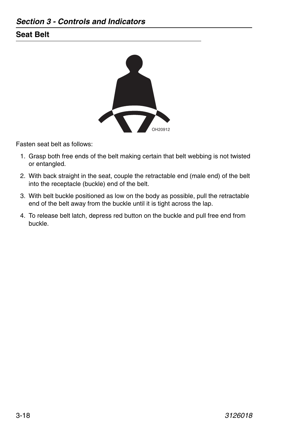 Seat belt, Seat belt -18 | JLG G12-55A Operator Manual User Manual | Page 58 / 164