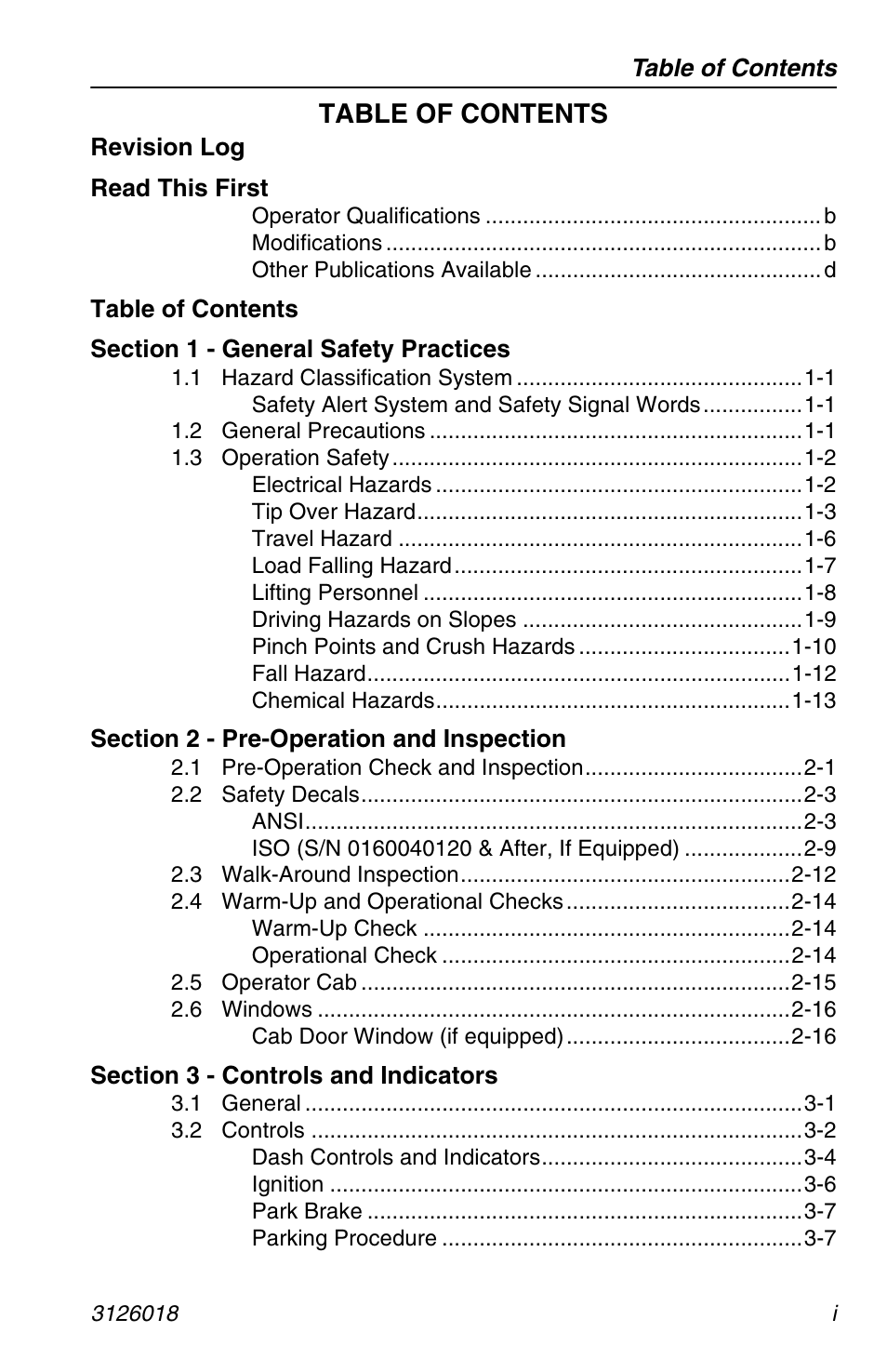 JLG G12-55A Operator Manual User Manual | Page 7 / 164