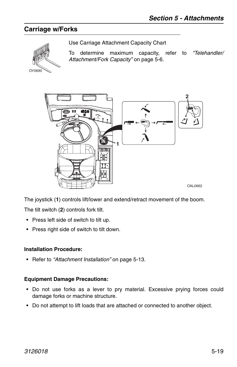 Carriage w/forks, Carriage w/forks -19 | JLG G12-55A Operator Manual User Manual | Page 93 / 164