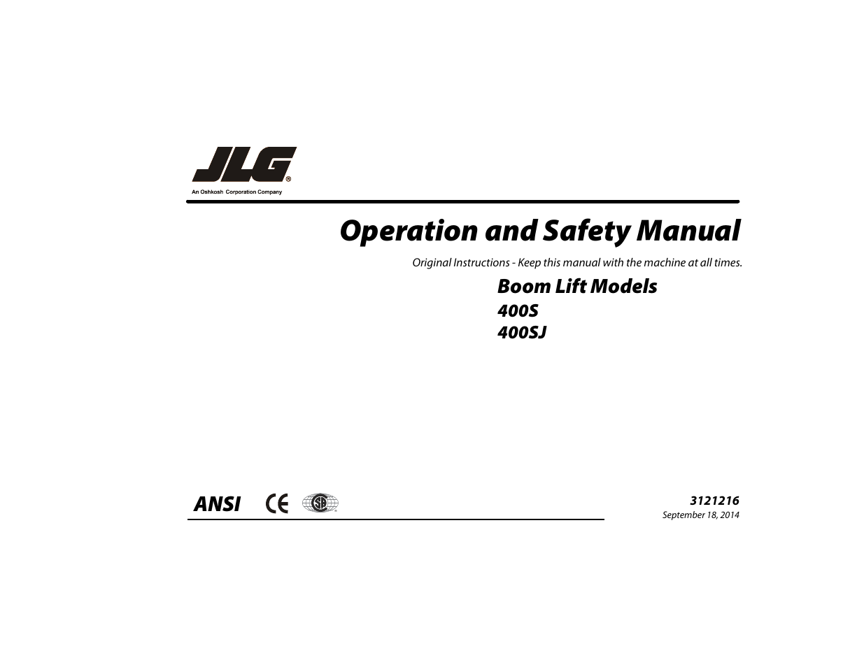 JLG 460SJ Operator Manual User Manual | 148 pages