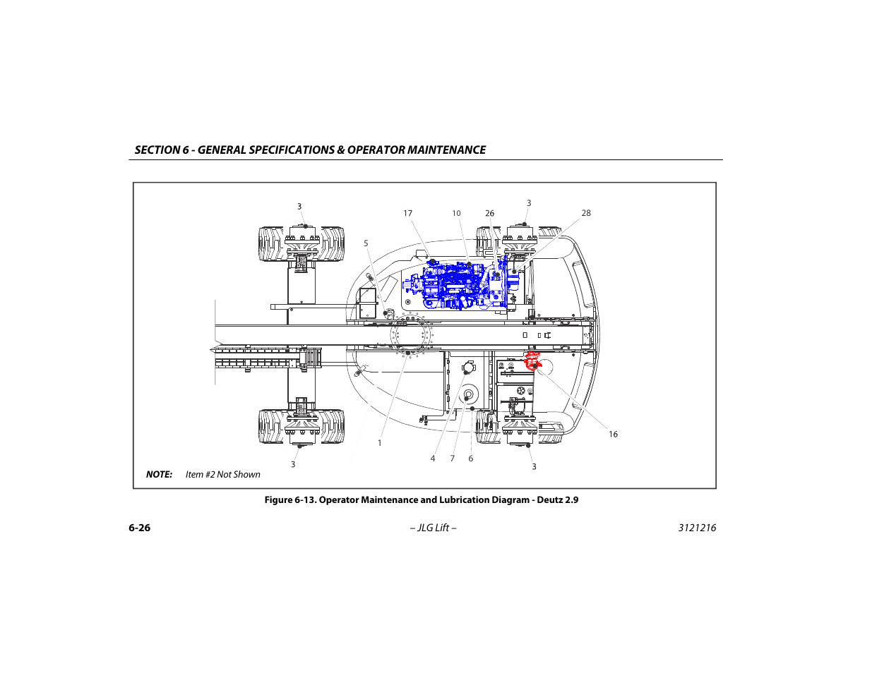 Operator maintenance and lubrication diagram, Deutz 2.9 -26 | JLG 460SJ Operator Manual User Manual | Page 122 / 148