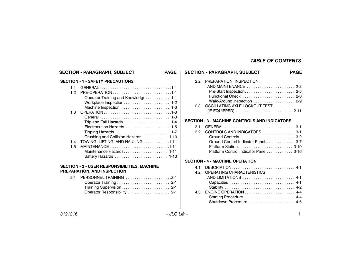 JLG 460SJ Operator Manual User Manual | Page 7 / 148