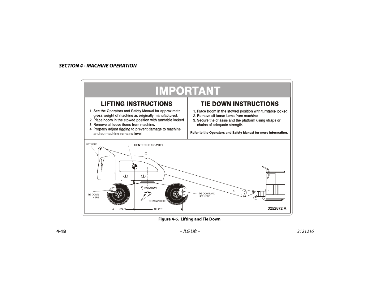 Lifting and tie down -18 | JLG 460SJ Operator Manual User Manual | Page 76 / 148