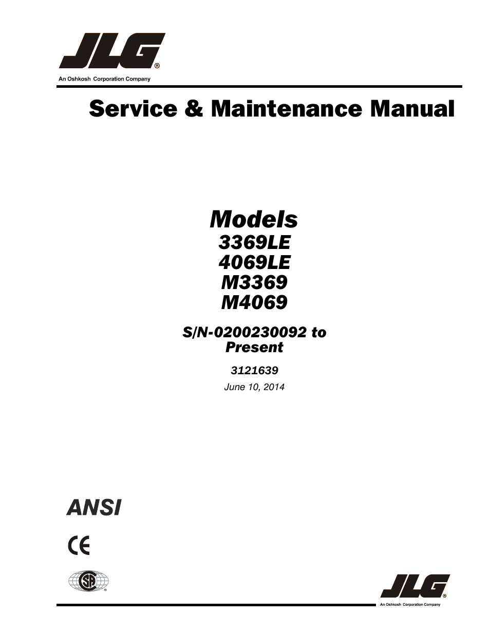 JLG M4069 Service Manual User Manual | 138 pages