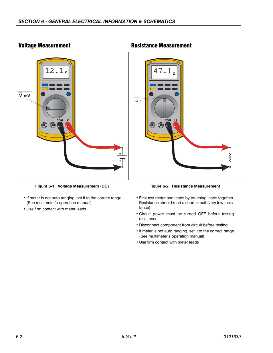 Voltage measurement (dc) -2, Resistance measurement -2, Voltage measurement resistance measurement | JLG M4069 Service Manual User Manual | Page 114 / 138