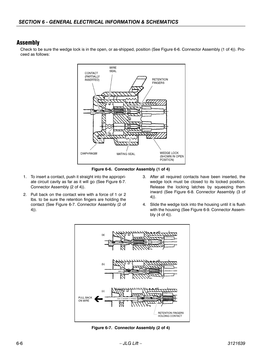 Assembly -6, Connector assembly (1 of 4) -6, Connector assembly (2 of 4) -6 | Assembly | JLG M4069 Service Manual User Manual | Page 118 / 138