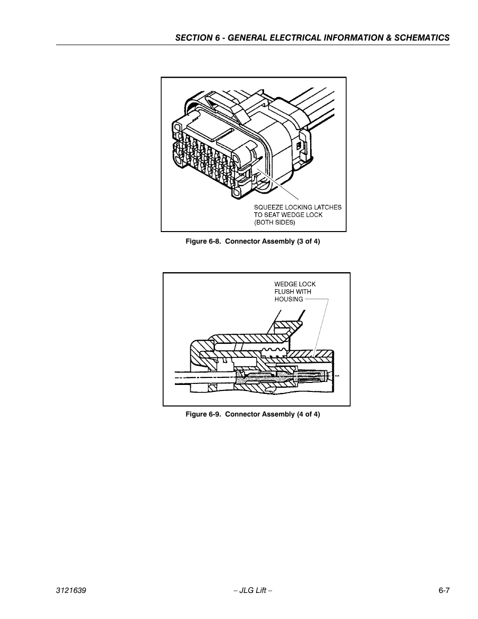 Connector assembly (3 of 4) -7, Connector assembly (4 of 4) -7, Ee figure 6-8. connector assembly (3 of 4)) | G (see figure 6-9. connector assem- bly (4 of 4)) | JLG M4069 Service Manual User Manual | Page 119 / 138