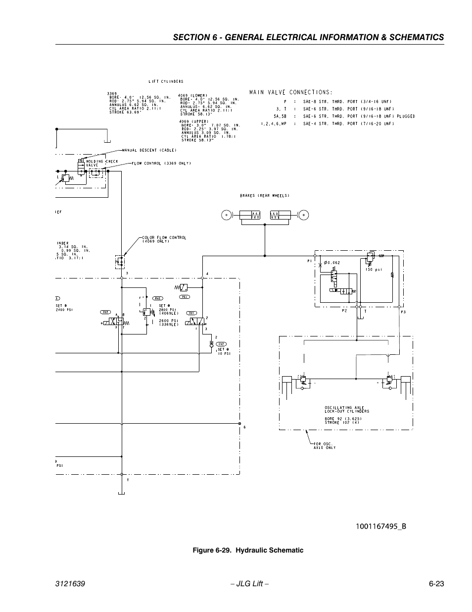 Hydraulic schematic -23 | JLG M4069 Service Manual User Manual | Page 135 / 138
