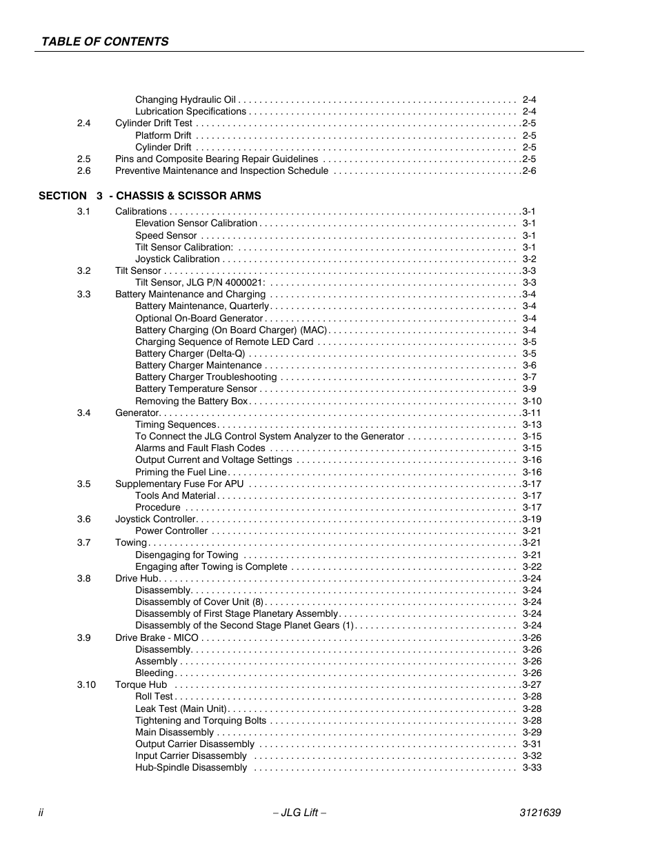 JLG M4069 Service Manual User Manual | Page 6 / 138