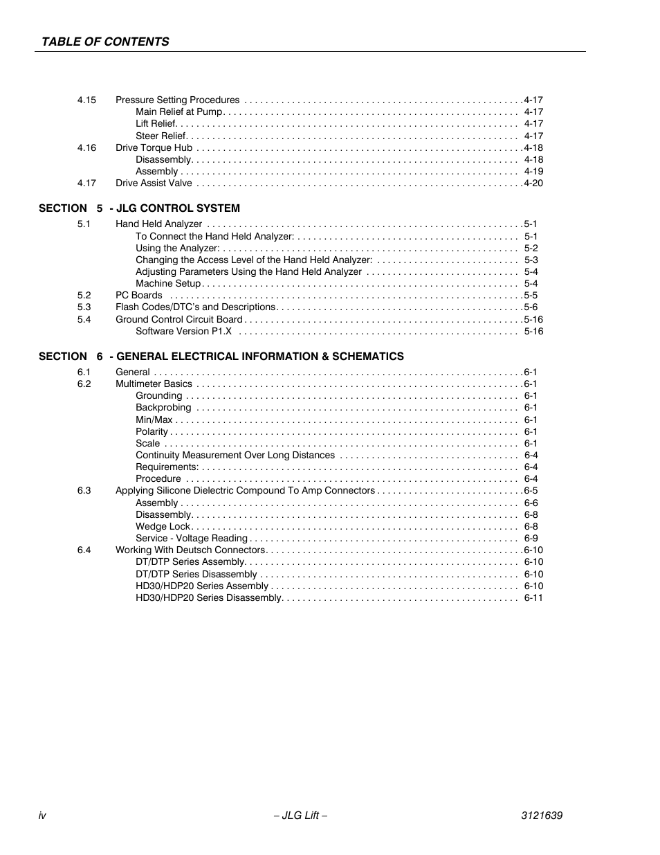 JLG M4069 Service Manual User Manual | Page 8 / 138
