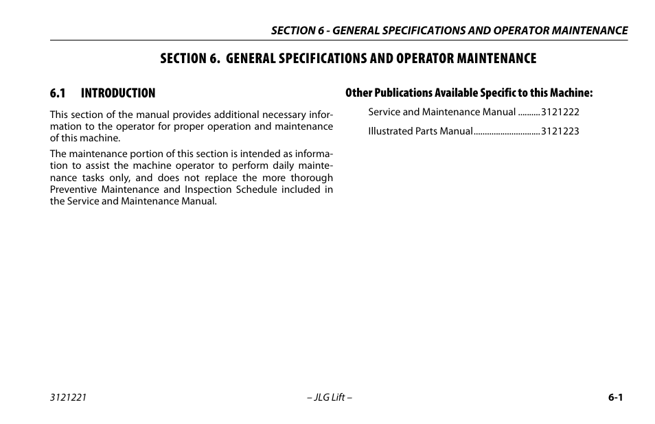 1 introduction, Introduction -1 | JLG 1230ES Operator Manual User Manual | Page 65 / 96