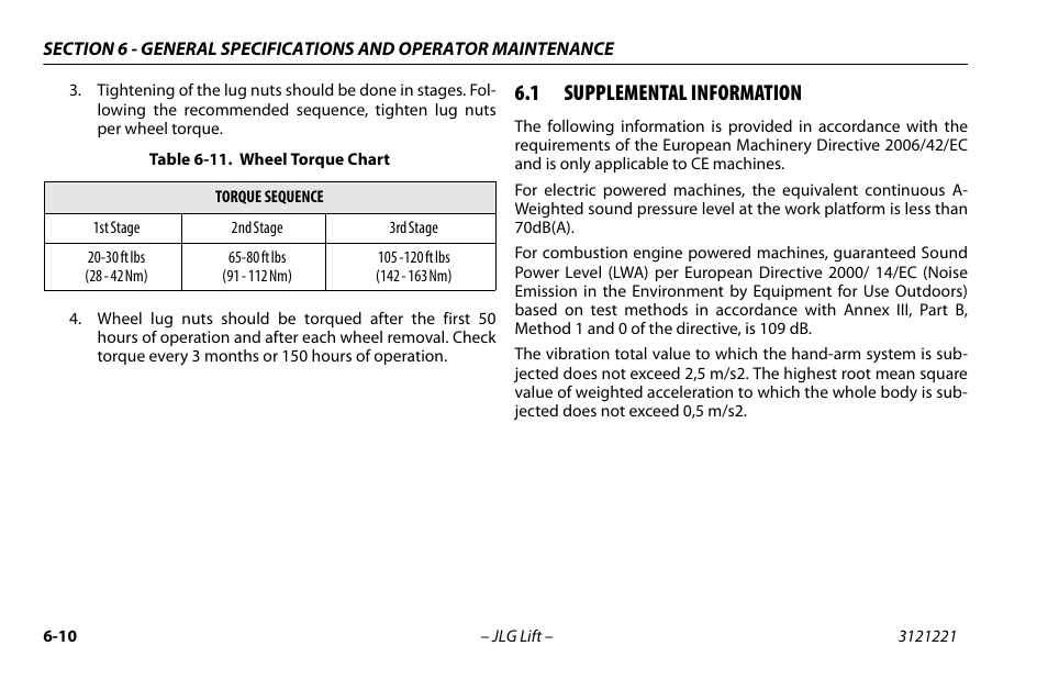 1 supplemental information, Supplemental information -10 | JLG 1230ES Operator Manual User Manual | Page 74 / 96