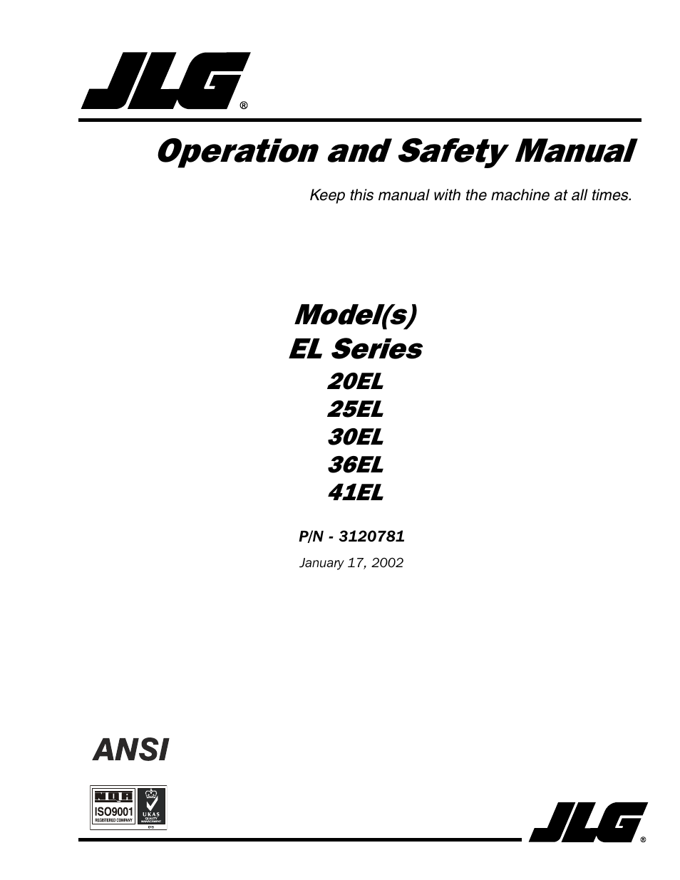 JLG 41EL Operator Manual User Manual | 54 pages