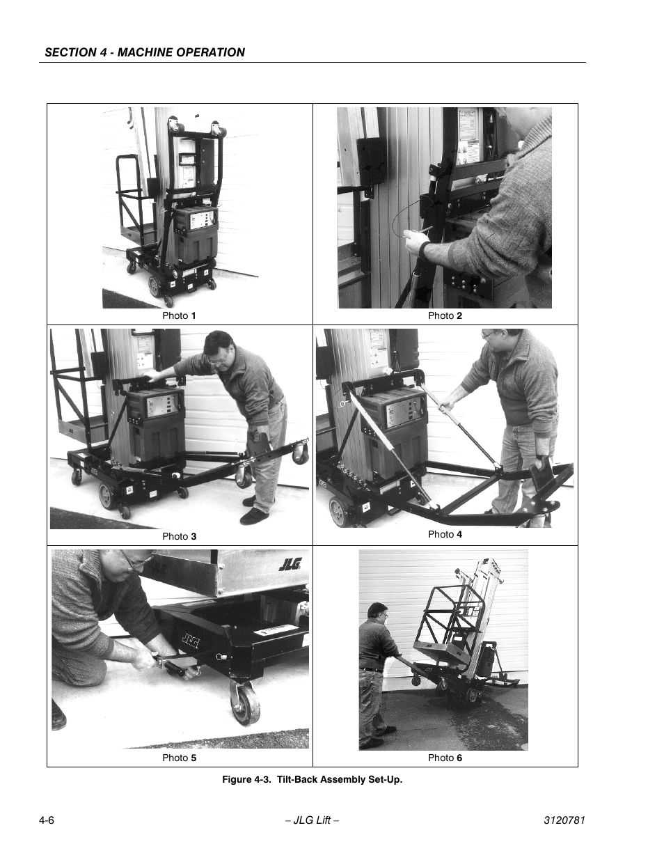 Tilt-back assembly set-up -6 | JLG 41EL Operator Manual User Manual | Page 38 / 54