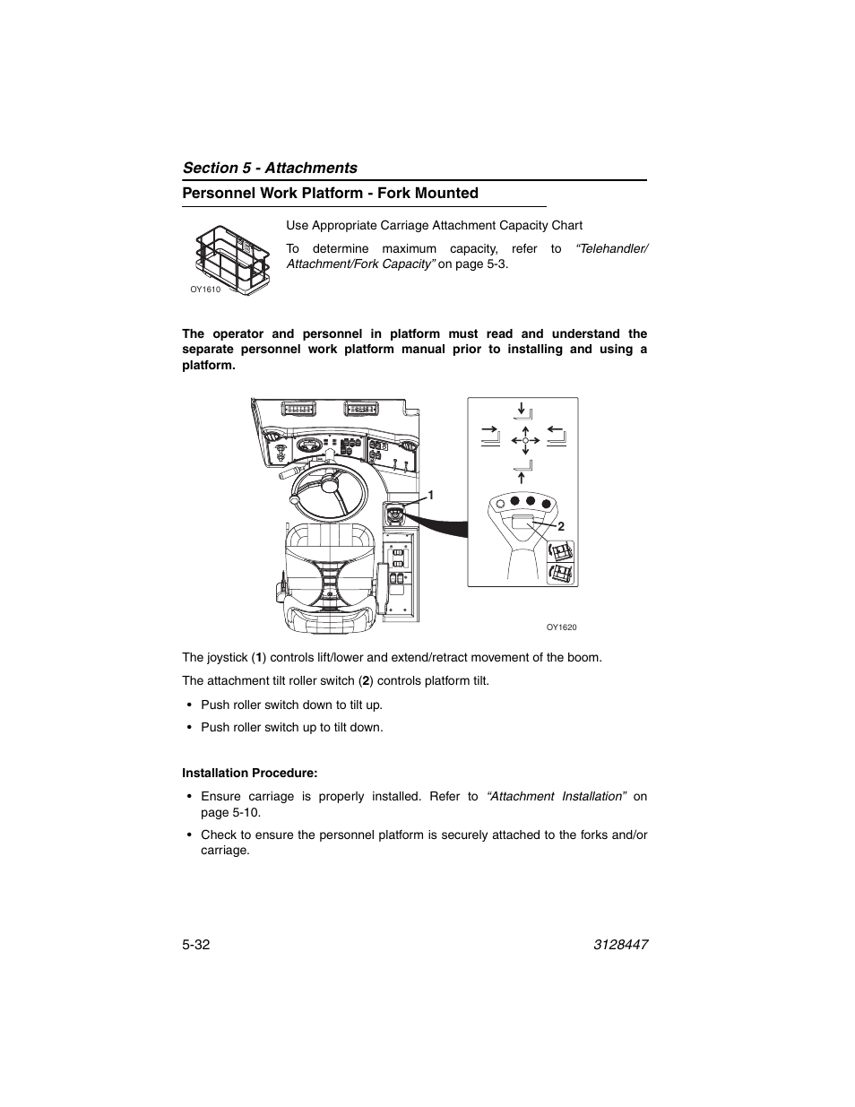 Personnel work platform - fork mounted, Personnel work platform - fork mounted -32 | JLG G12-55A AccuPlace Operator Manual User Manual | Page 100 / 142