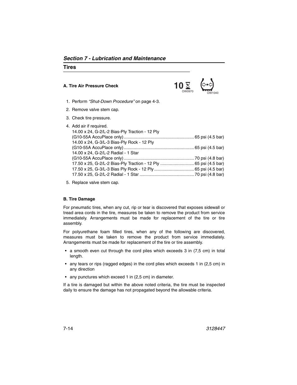 Tires, Tires -14 | JLG G12-55A AccuPlace Operator Manual User Manual | Page 118 / 142