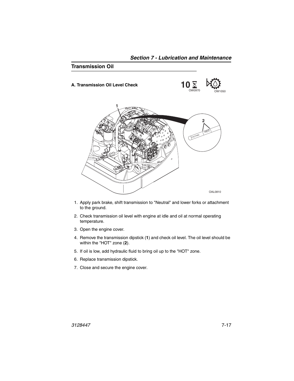 Transmission oil, Transmission oil -17 | JLG G12-55A AccuPlace Operator Manual User Manual | Page 121 / 142