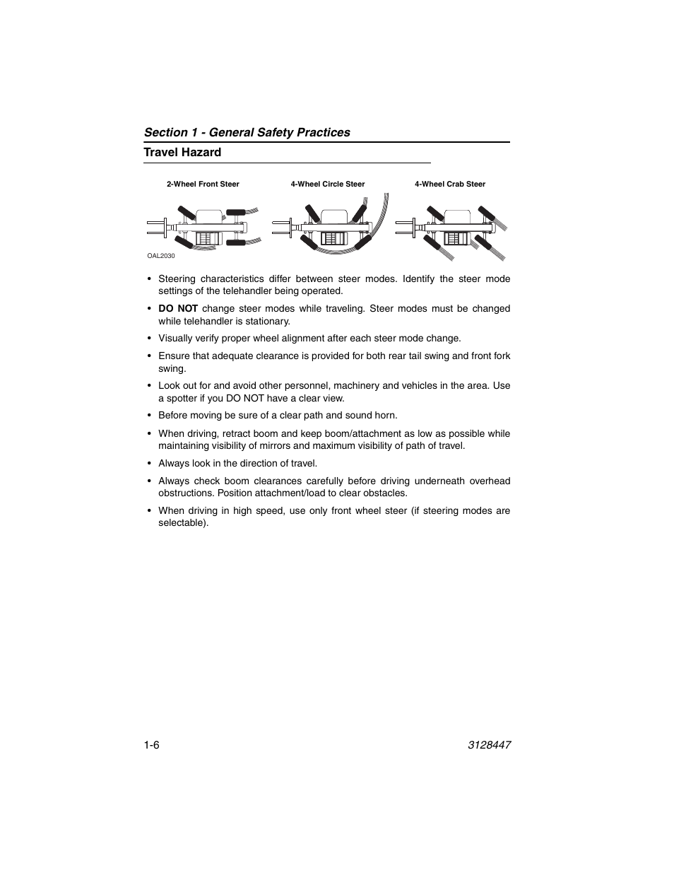 Travel hazard, Travel hazard -6 | JLG G12-55A AccuPlace Operator Manual User Manual | Page 16 / 142