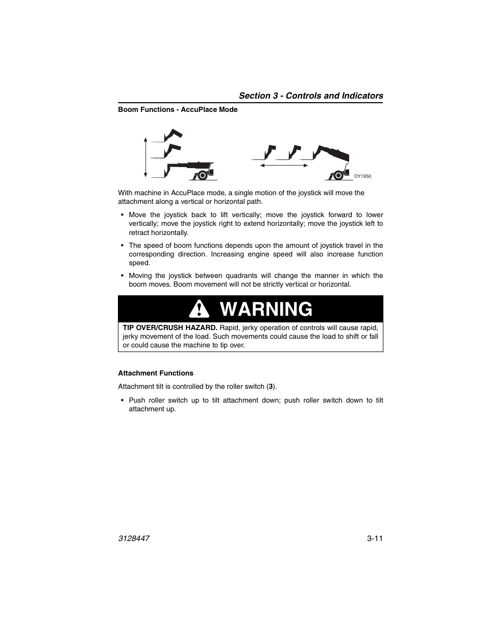 Warning | JLG G12-55A AccuPlace Operator Manual User Manual | Page 45 / 142