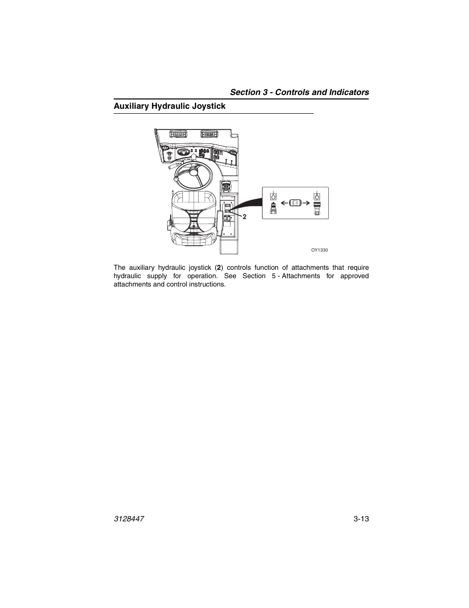 Auxiliary hydraulic joystick, Auxiliary hydraulic joystick -13 | JLG G12-55A AccuPlace Operator Manual User Manual | Page 47 / 142