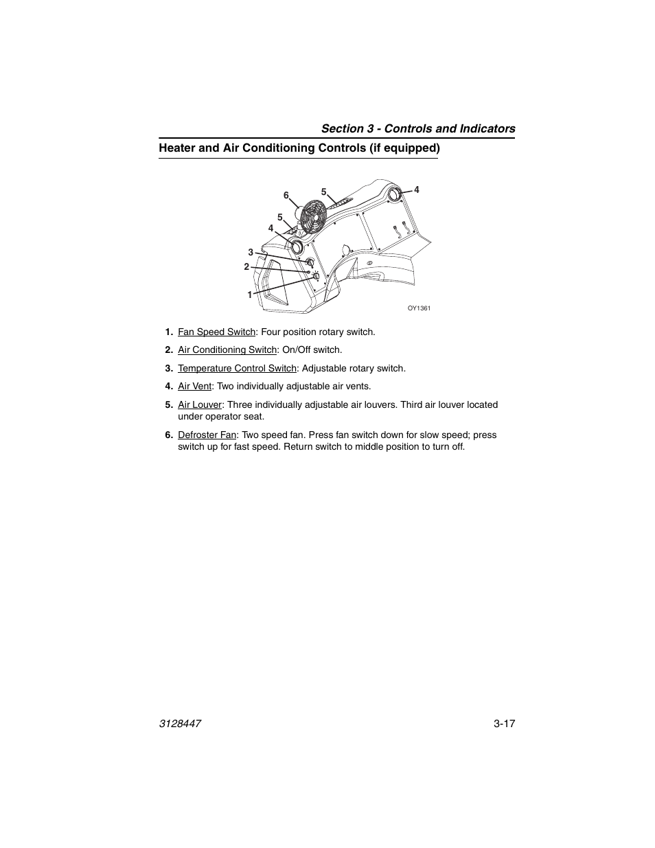 Heater and air conditioning controls (if equipped) | JLG G12-55A AccuPlace Operator Manual User Manual | Page 51 / 142