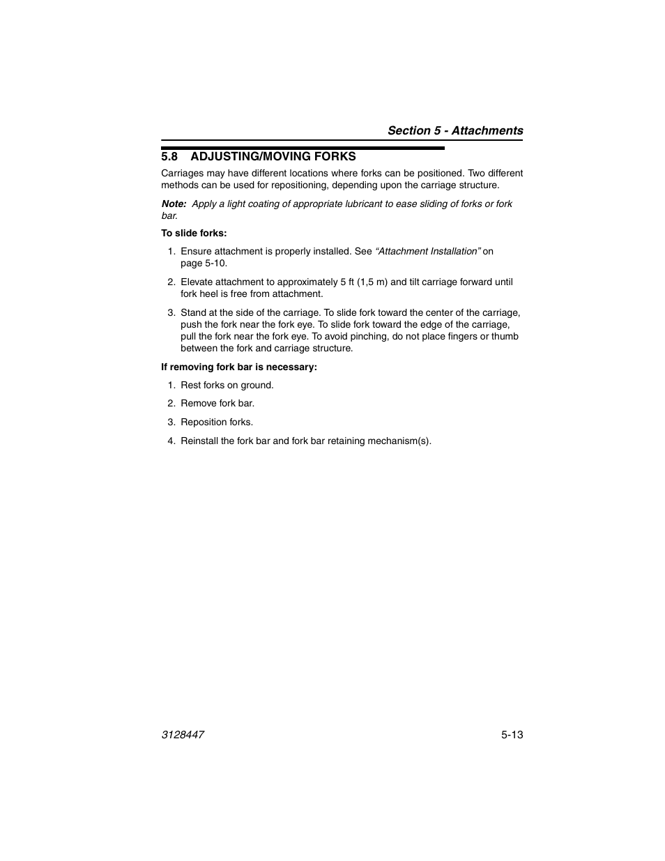 8 adjusting/moving forks, 8 adjusting/moving forks -13, H. see | JLG G12-55A AccuPlace Operator Manual User Manual | Page 81 / 142