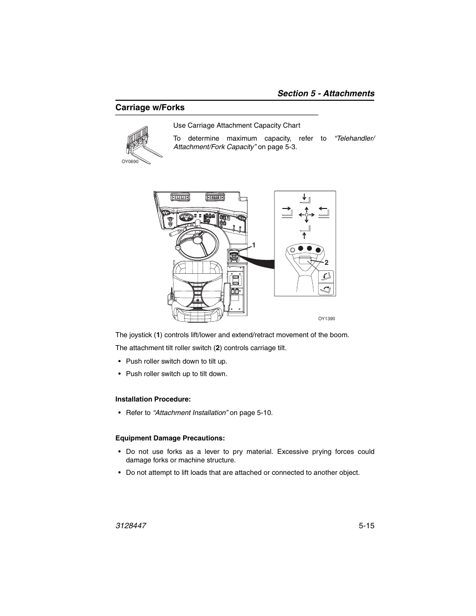 Carriage w/forks, Carriage w/forks -15 | JLG G12-55A AccuPlace Operator Manual User Manual | Page 83 / 142