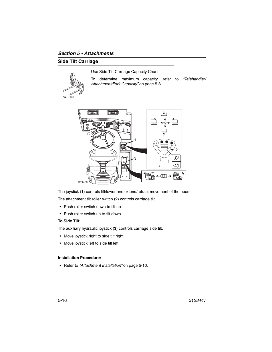 Side tilt carriage, Side tilt carriage -16 | JLG G12-55A AccuPlace Operator Manual User Manual | Page 84 / 142