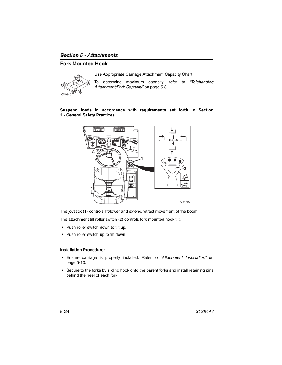 Fork mounted hook, Fork mounted hook -24 | JLG G12-55A AccuPlace Operator Manual User Manual | Page 92 / 142
