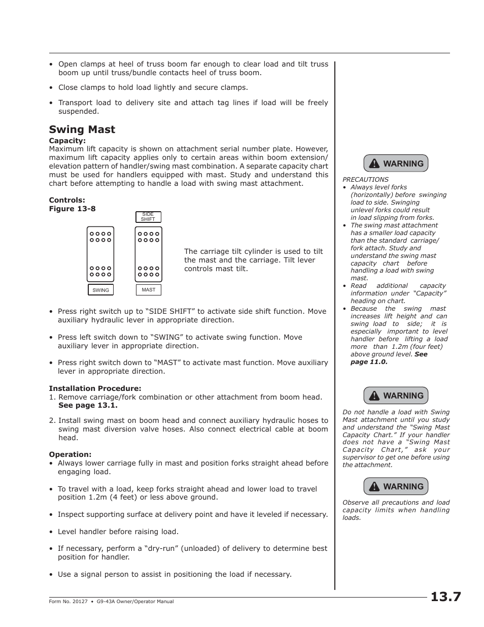 Swing mast | JLG G9-43A (9151-4003) Operator Manual User Manual | Page 47 / 60