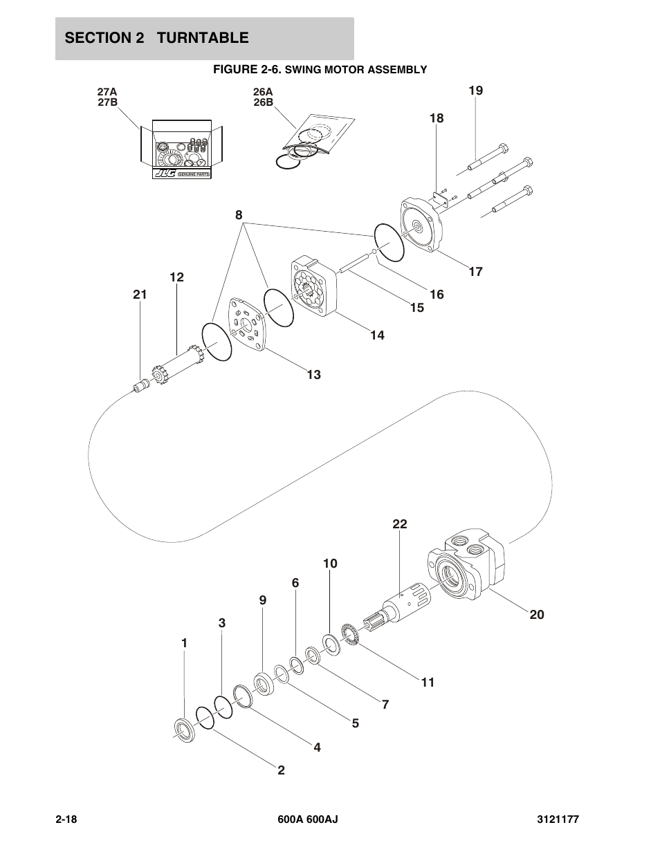 Figure 2-6. swing motor assembly | JLG 600A_AJ Parts Manual User Manual | Page 82 / 374