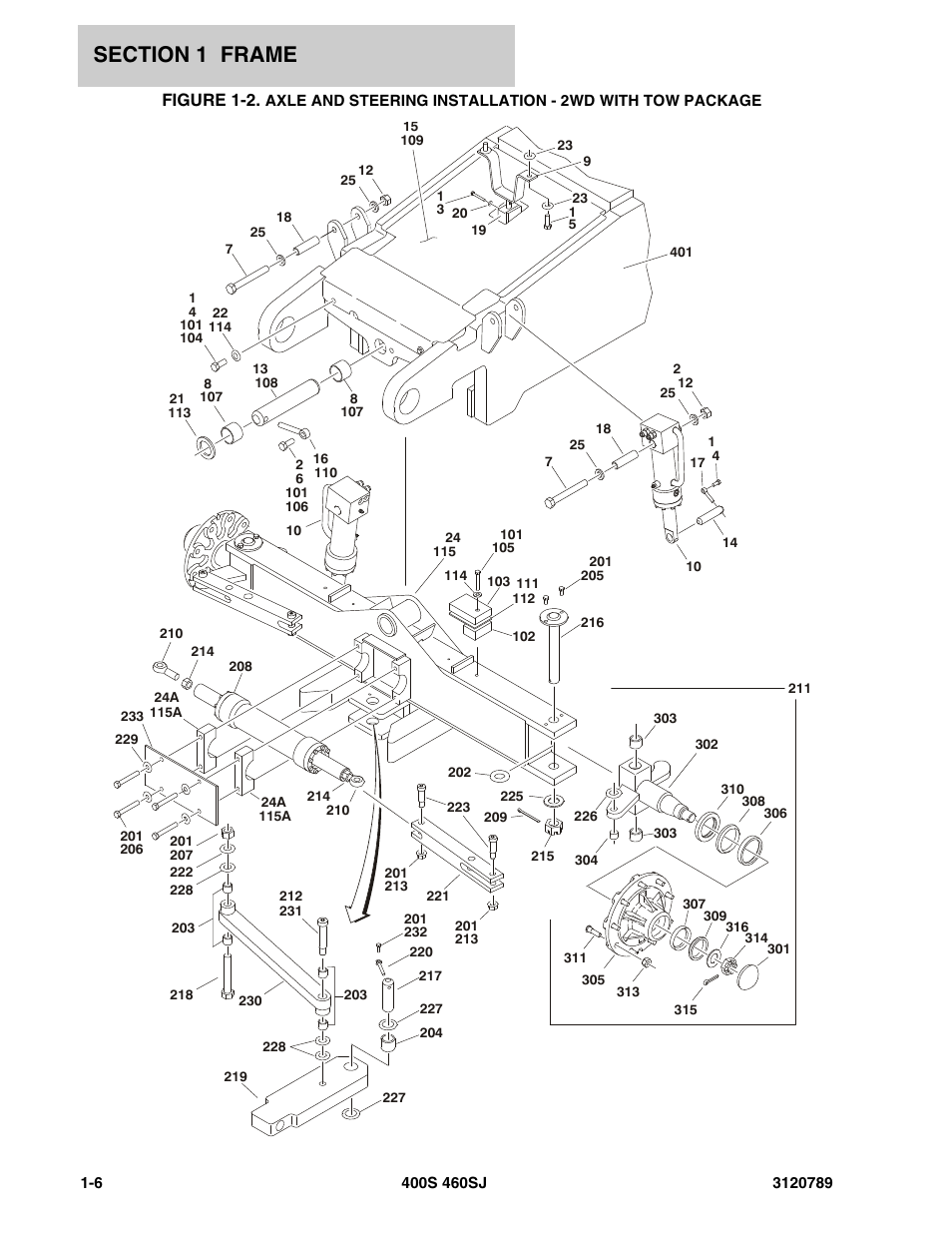 Axle a, Figure 1-2 | JLG 460SJ ANSI Parts Manual User Manual | Page 14 / 346