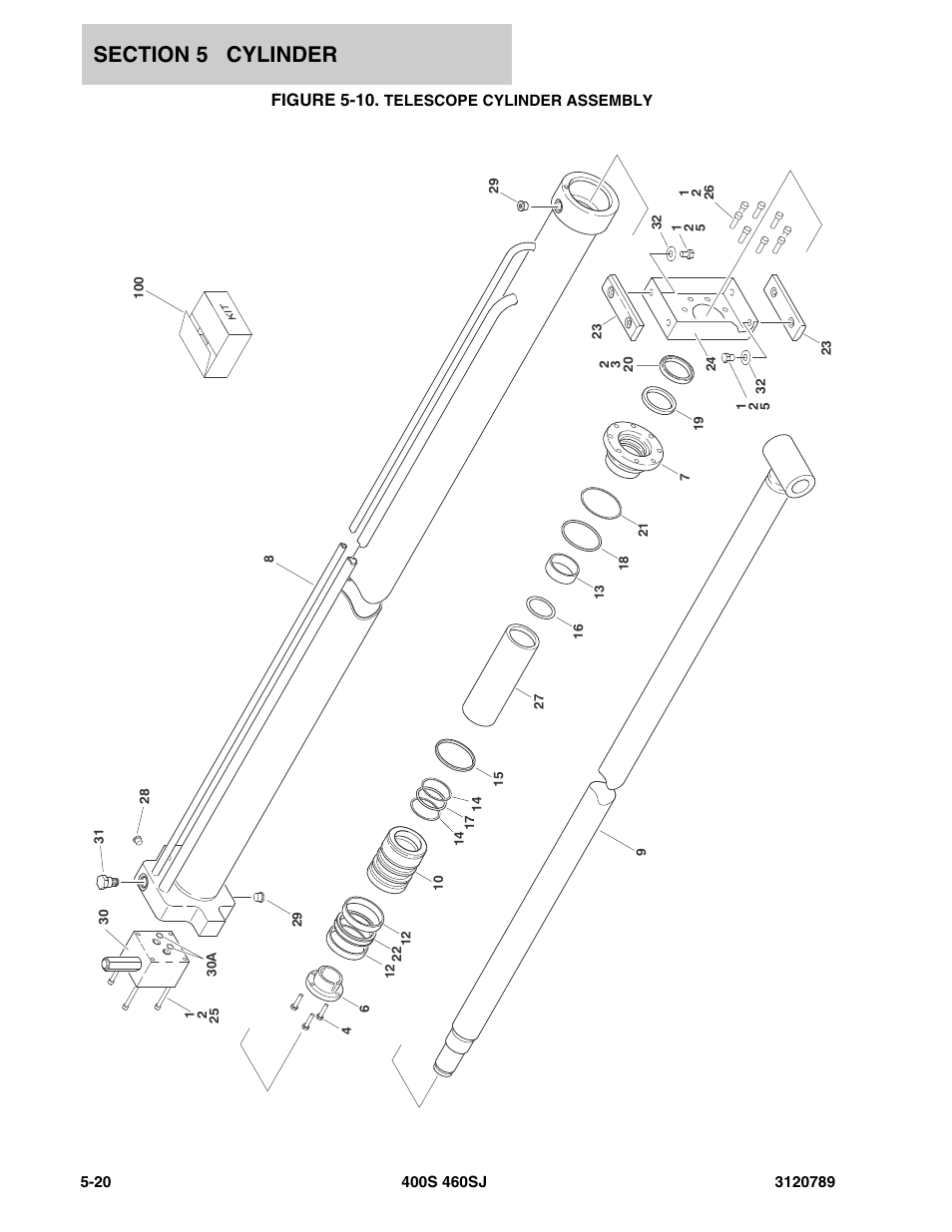 Figure 5-10. telescope cylinder assembly, Figure 5-10 | JLG 460SJ ANSI Parts Manual User Manual | Page 258 / 346