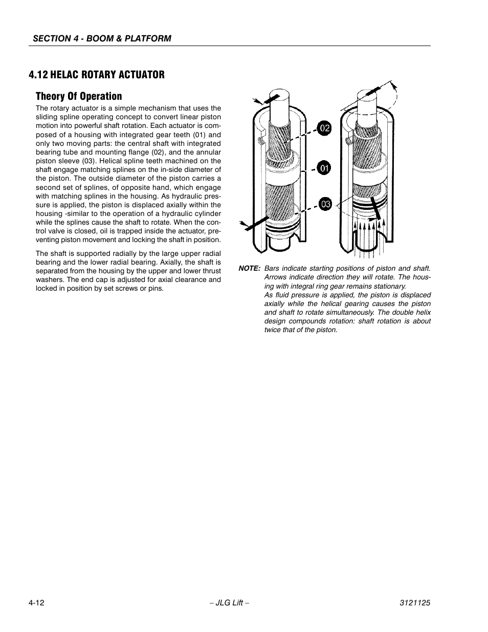 12 helac rotary actuator, Theory of operation, Helac rotary actuator -12 | Theory of operation -12, 12 helac rotary actuator theory of operation | JLG M400 ANSI Service Manual User Manual | Page 128 / 256