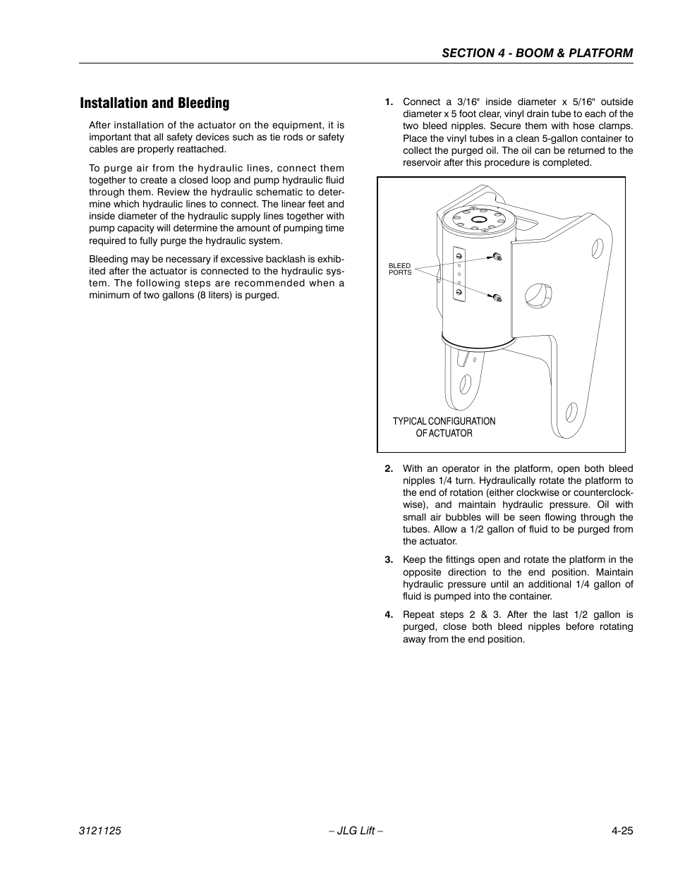Installation and bleeding, Installation and bleeding -25 | JLG M400 ANSI Service Manual User Manual | Page 141 / 256