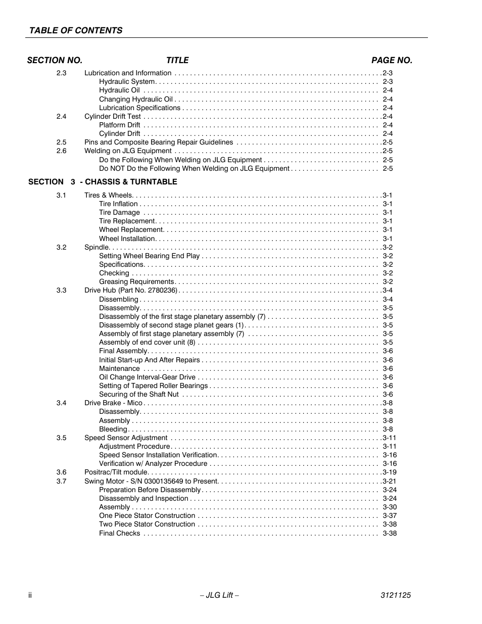 JLG M400 ANSI Service Manual User Manual | Page 6 / 256