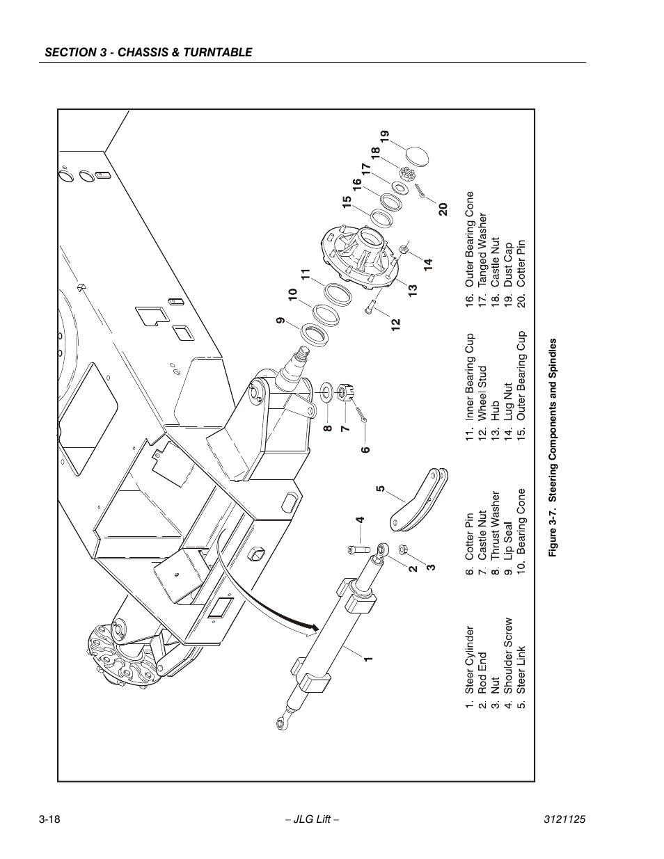 Steering components and spindles -18 | JLG M400 ANSI Service Manual User Manual | Page 60 / 256