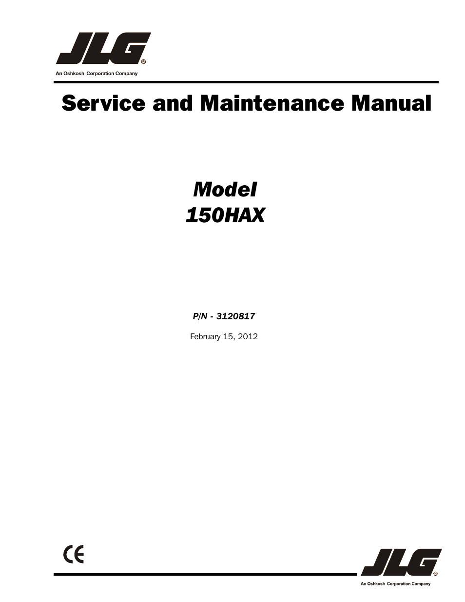 JLG 150HAX Service Manual User Manual | 156 pages