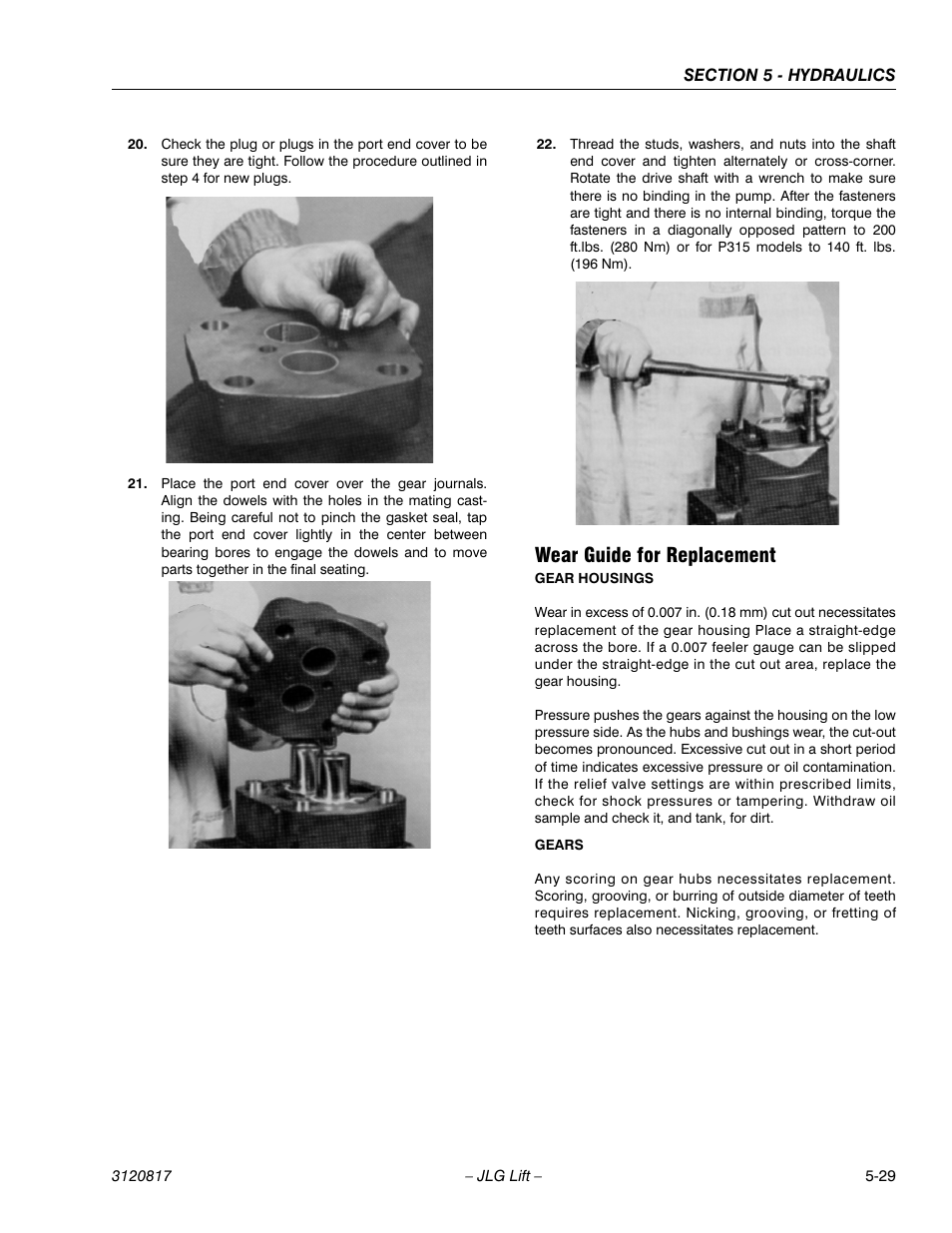 Wear guide for replacement, Wear guide for replacement -29 | JLG 150HAX Service Manual User Manual | Page 125 / 156