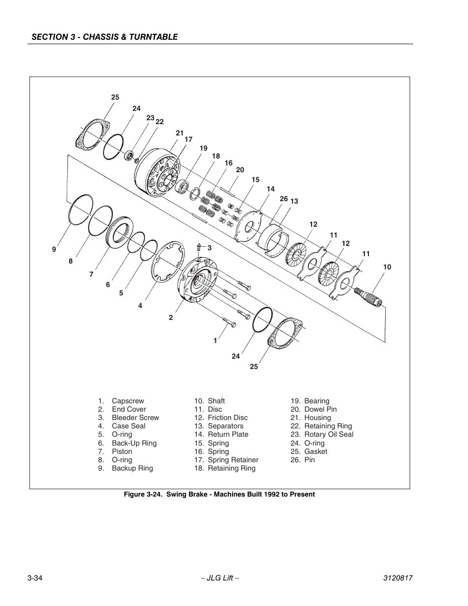 Swing brake - machines built 1992 to present -34 | JLG 150HAX Service Manual User Manual | Page 72 / 156