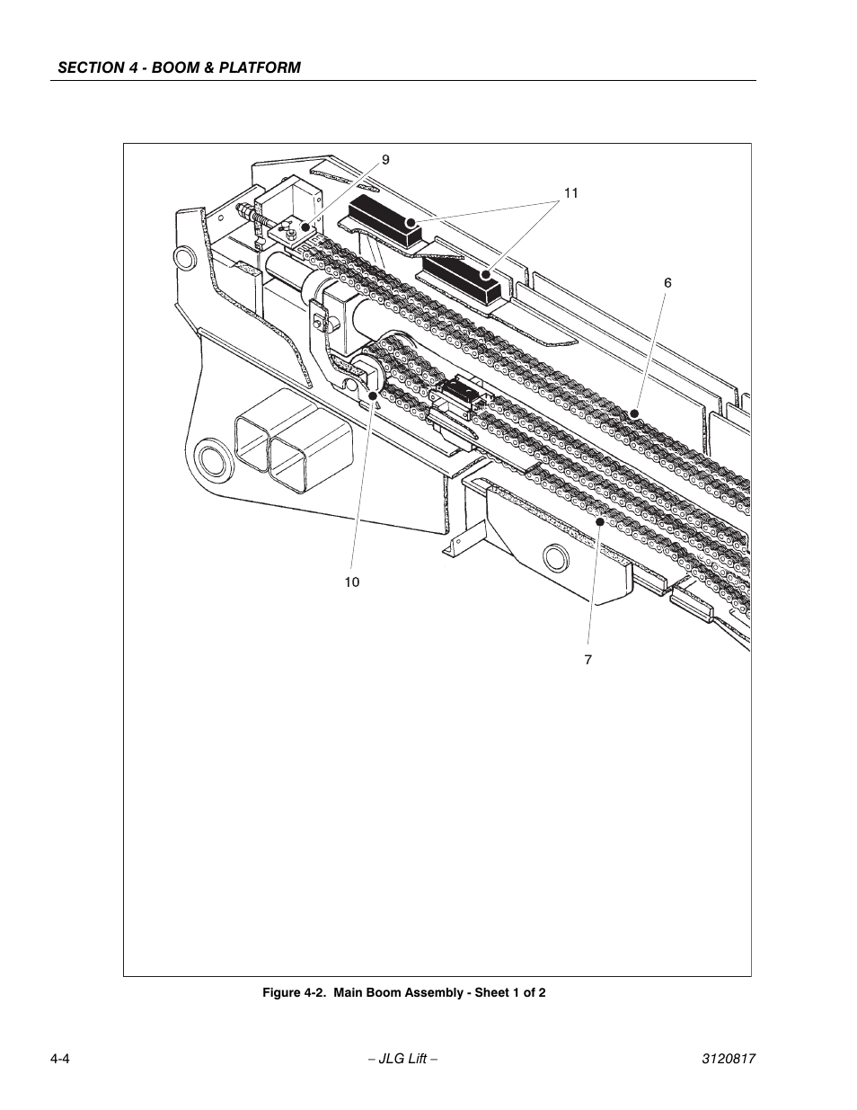 Main boom assembly - sheet 1 of 2 -4 | JLG 150HAX Service Manual User Manual | Page 84 / 156