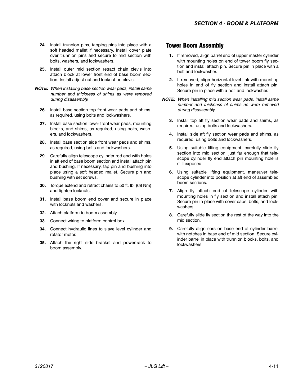 Tower boom assembly, Tower boom assembly -11 | JLG 150HAX Service Manual User Manual | Page 91 / 156