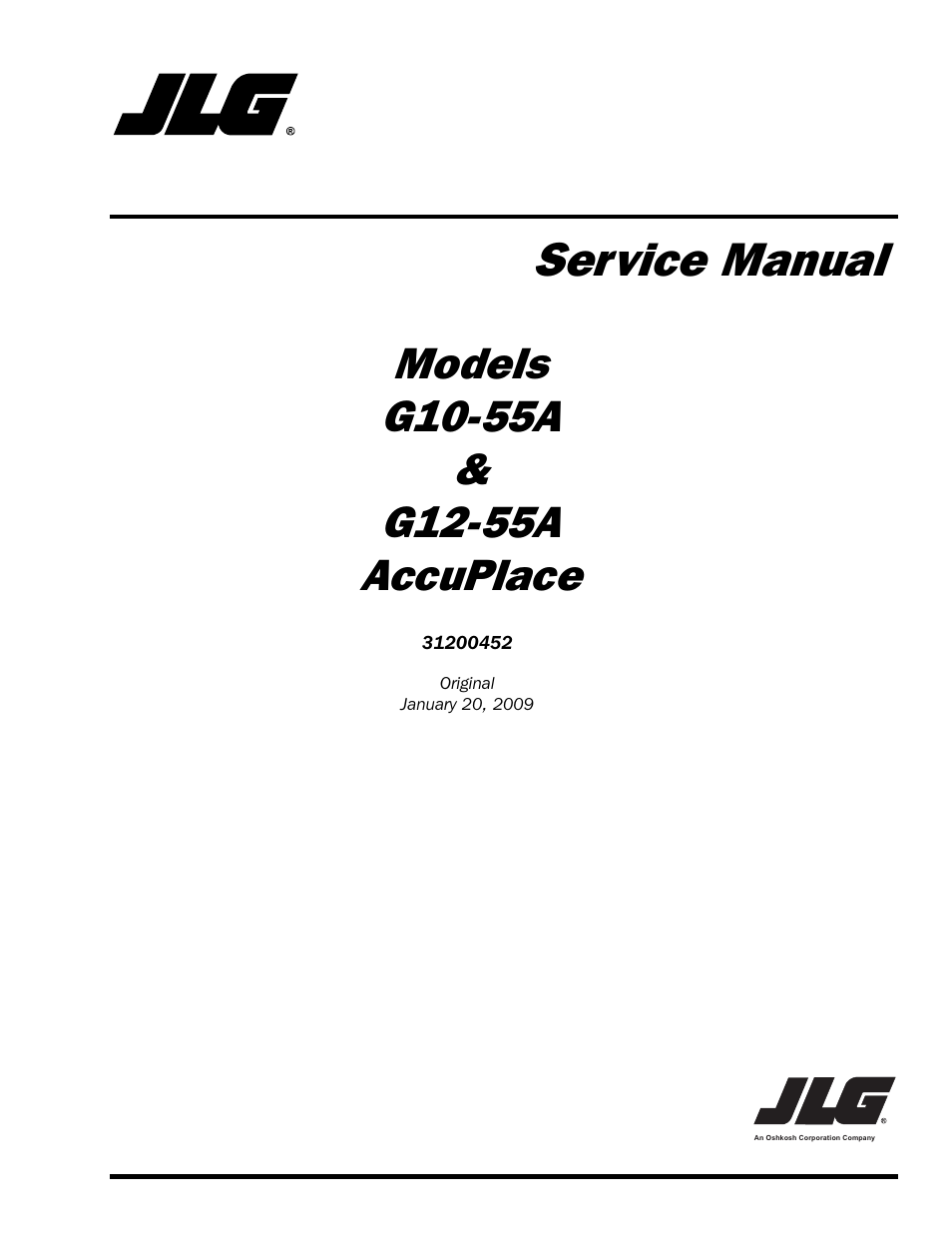 JLG G12-55A AccuPlace Service Manual User Manual | 230 pages