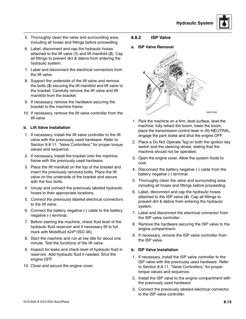 2 isp valve, Isp valve | JLG G12-55A AccuPlace Service Manual User Manual | Page 105 / 230