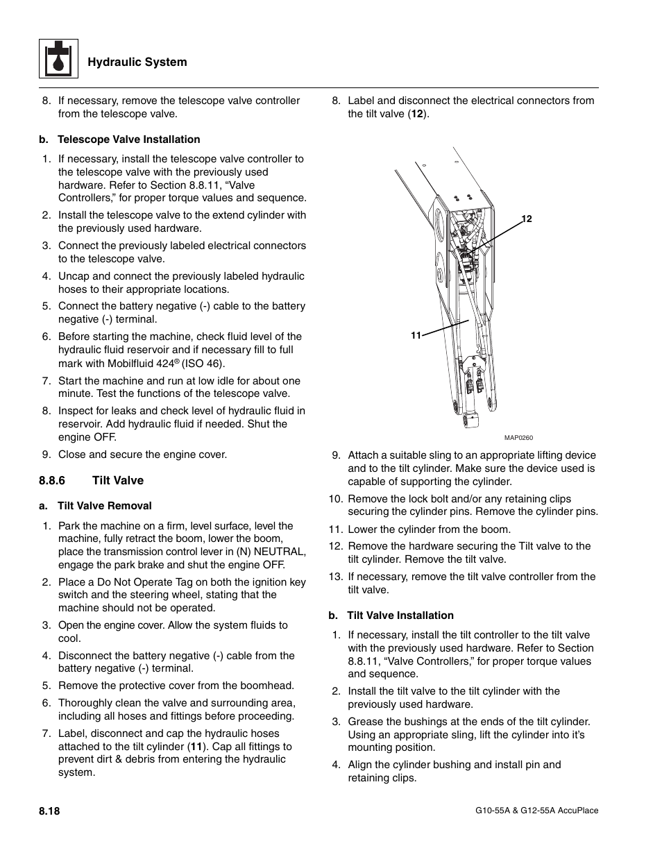 6 tilt valve, Tilt valve | JLG G12-55A AccuPlace Service Manual User Manual | Page 108 / 230