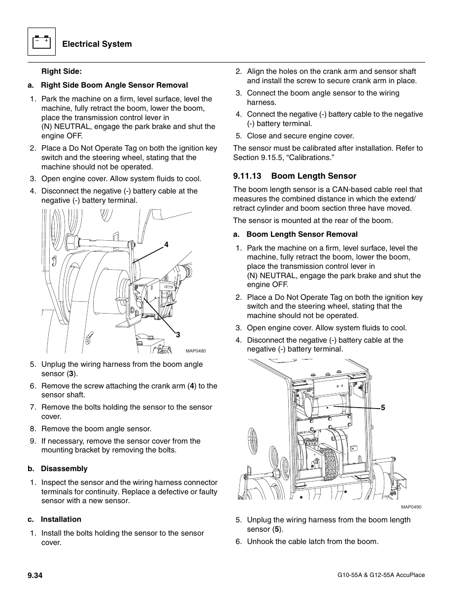 13 boom length sensor, Boom length sensor | JLG G12-55A AccuPlace Service Manual User Manual | Page 152 / 230