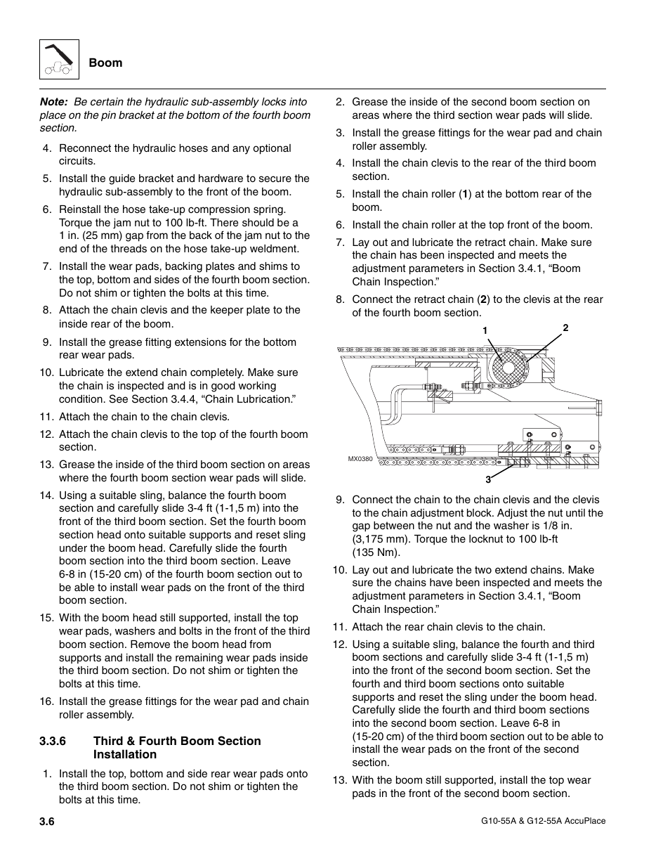 6 third & fourth boom section installation, Third & fourth boom section installation | JLG G12-55A AccuPlace Service Manual User Manual | Page 28 / 230