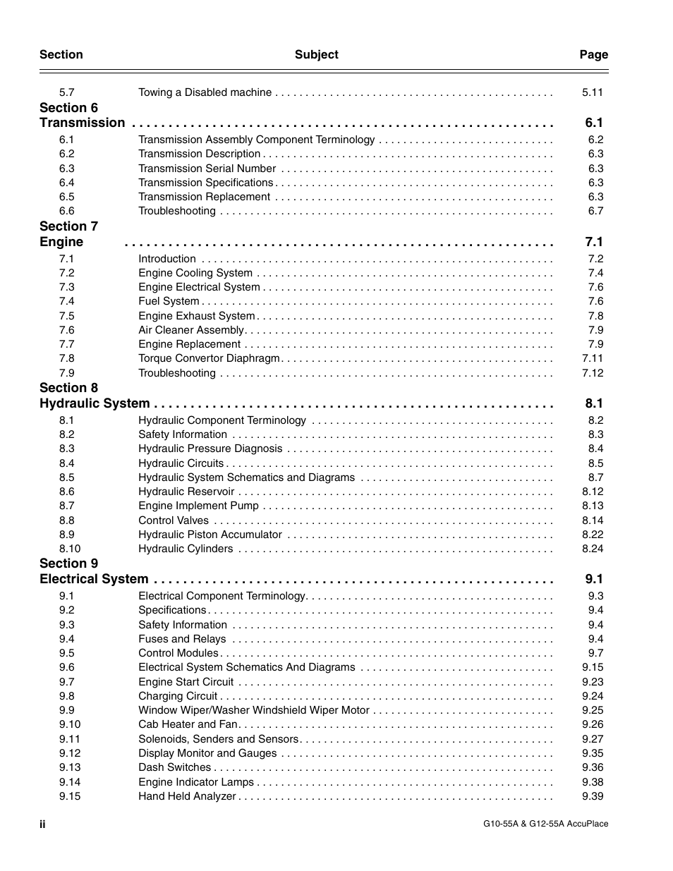JLG G12-55A AccuPlace Service Manual User Manual | Page 6 / 230